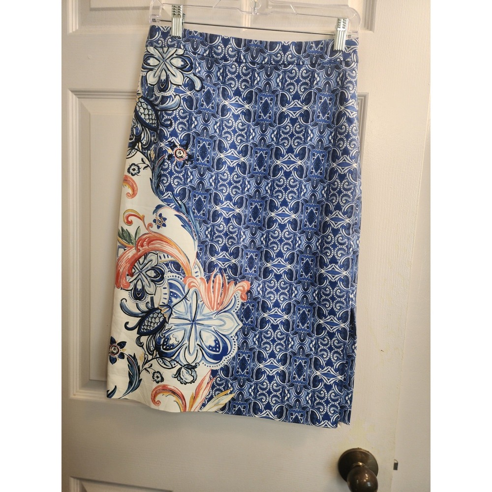 Anthropologie Moulinette Soeurs Skirt Size 4 Blue Floral Boho Cottagecore